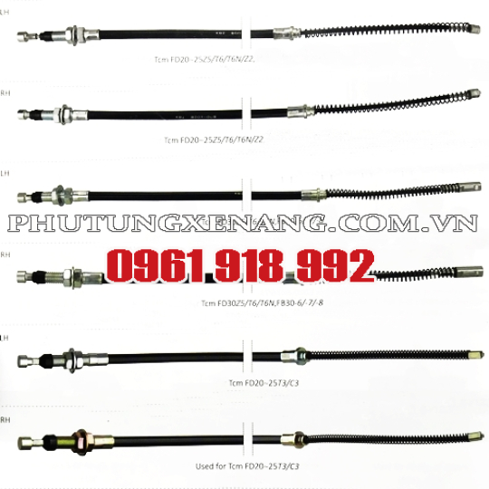Dây thắng tay xe nâng TCM C-52-13124-24600-S, 271G3-72001, 22N53-72001, C-OC-11246-14603, 20803-71041